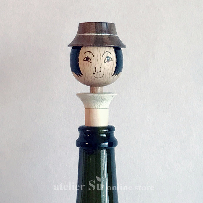 アトリエSu'のこけしワインストッパー/KOKESHI winestopper