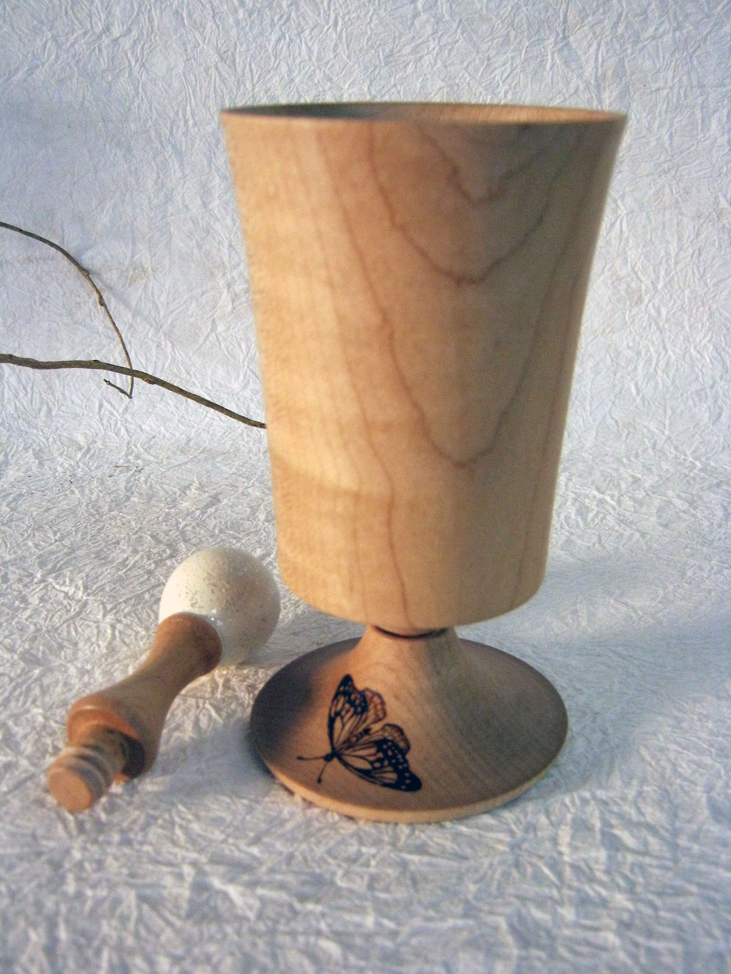 木製ワイングラス‐白 /Wooden wineglass-white