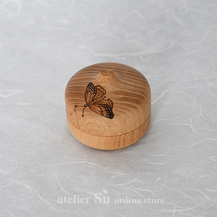 木製ミニ茶筒/The mini tea caddy of wooden turnery