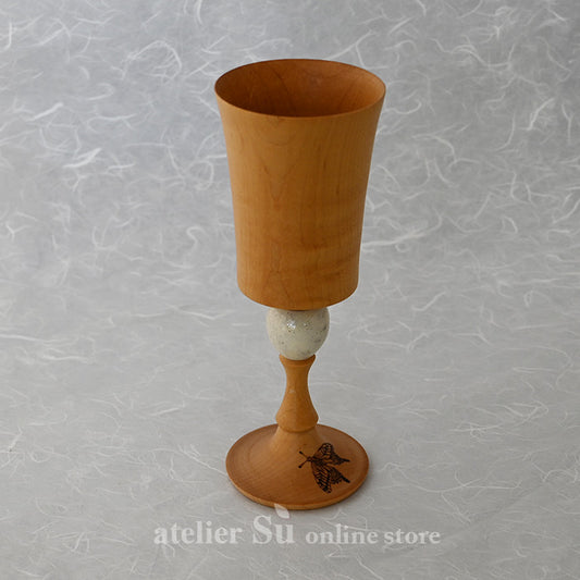 木製ワイングラス‐白 /Wooden wineglass-white　